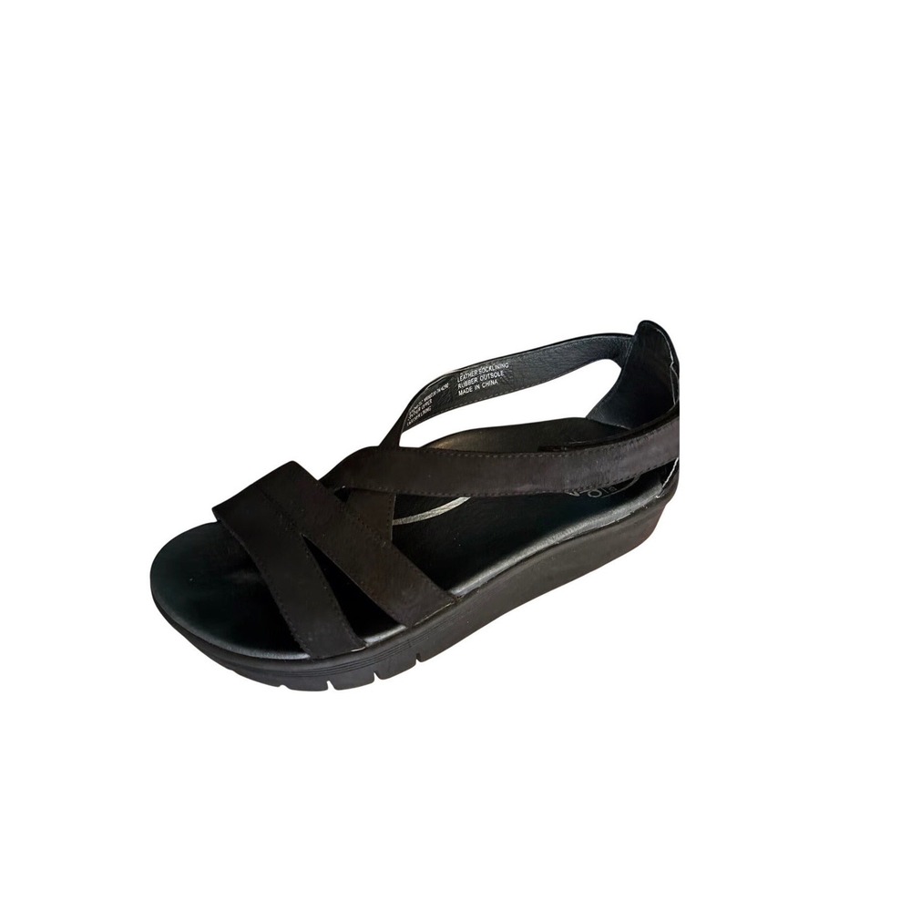 Abeo B.I.O.system Magnetic Black Leather Strappy Platform Sandals  Womens 10N - Picture 2 of 6